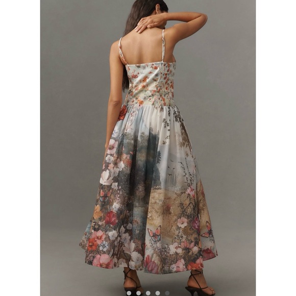 Anthropologie Floral Spaghetti-Strap Maxi Dress in Multi Floral - Picture 4 of 4